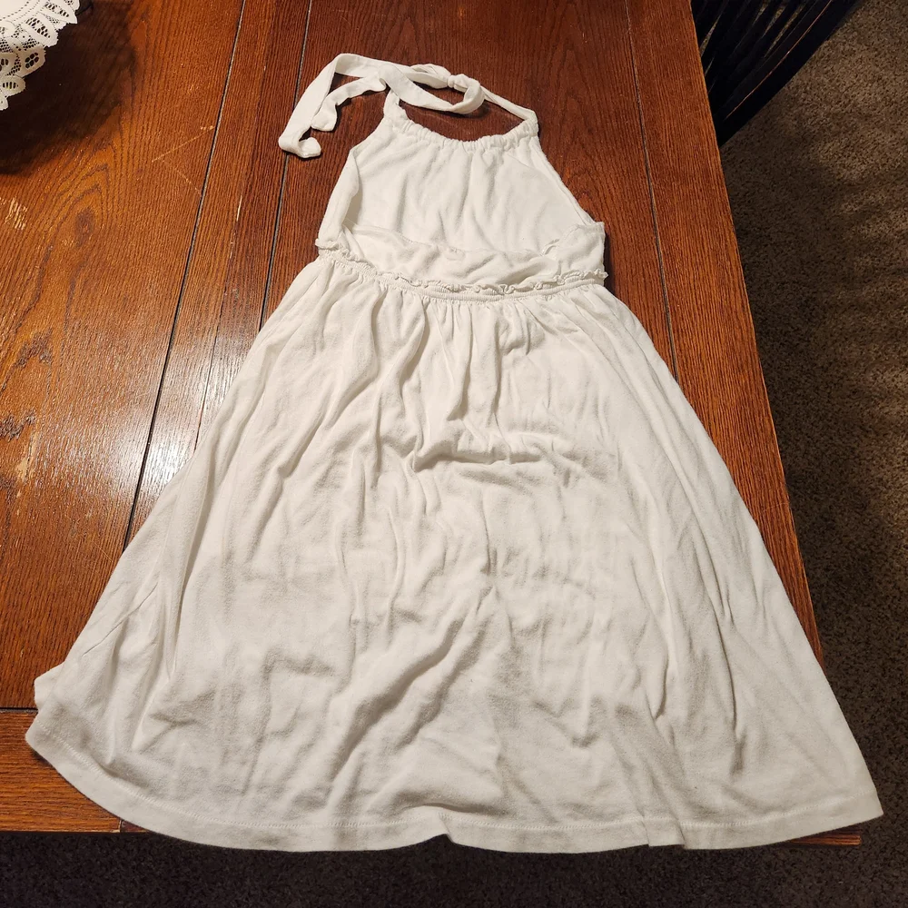 Old Navy White With Blue Flowers Halter Dress - Juniors XL